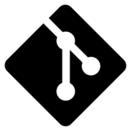 Git logo, black icon version, on a transparent background
