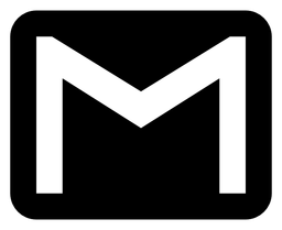 Gmail logo, black icon version, on a transparent background