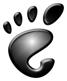Gnome logo, black icon version, on a transparent background