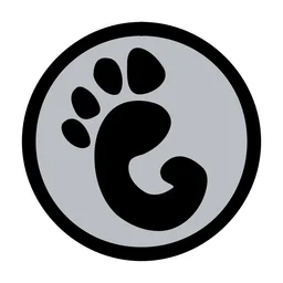 Gnome logo, monochrome icon version, on a transparent background