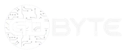 Gobyte logo, white wordmark version, on a transparent background