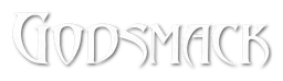 Godsmack logo, white wordmark version, on a transparent background