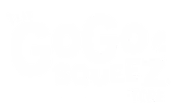 Gogo Squeez logo, white version, on a transparent background