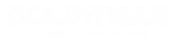 Goldwell Logo, Variante Wortmarke weiß, auf transparentem Hintergrund
