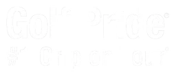Golf Pride logo, white wordmark version, on a transparent background