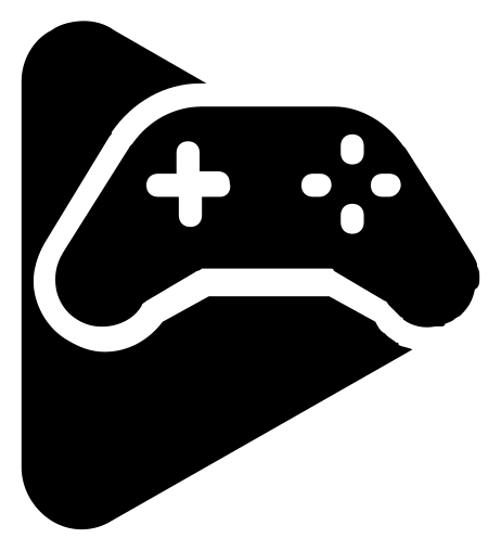 Google Play Games logo, black icon version, on a transparent background