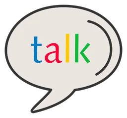 Google Talk logo, white icon version, on a transparent background
