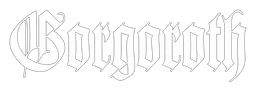 Gorgoroth logo, white wordmark version, on a transparent background