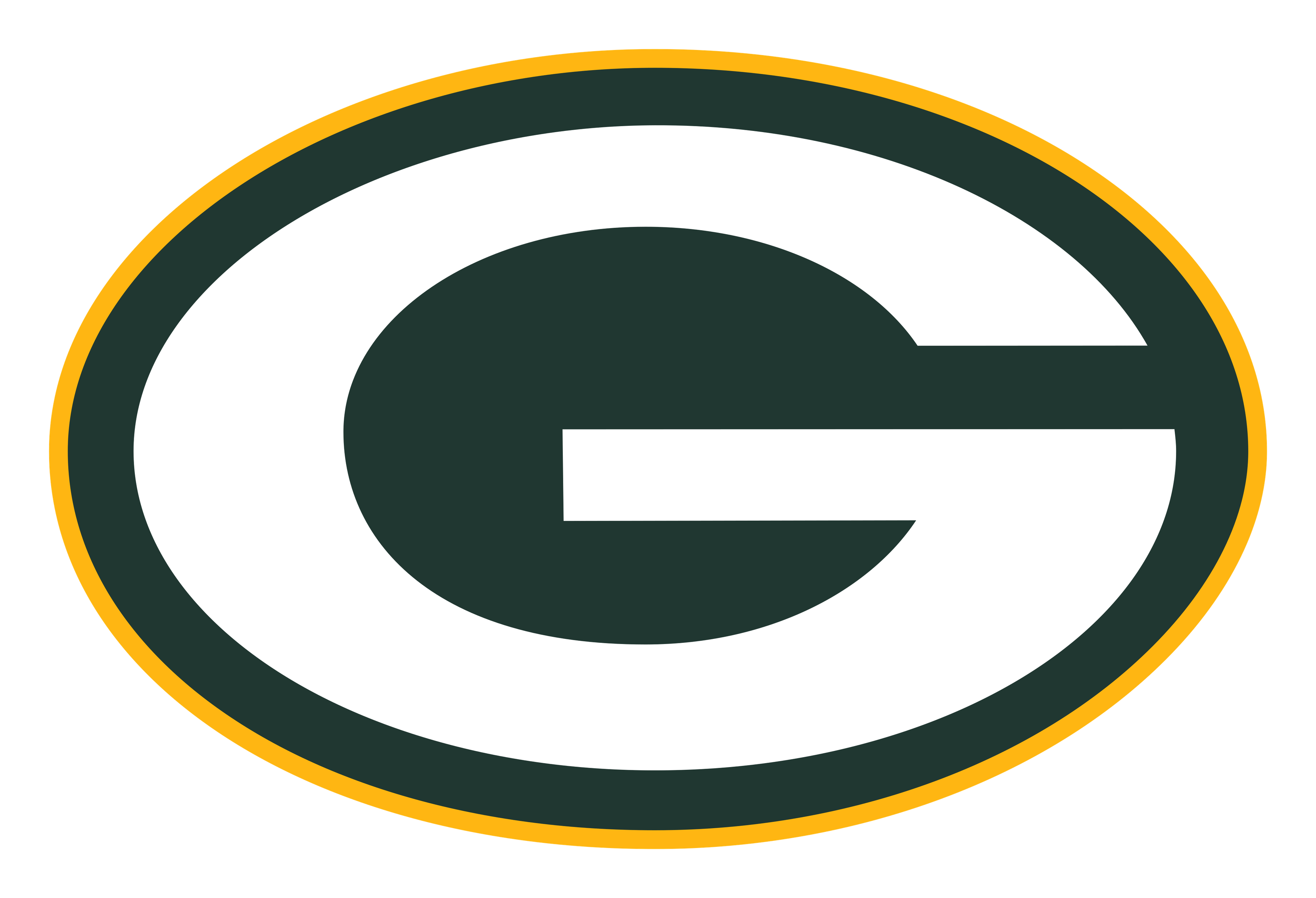 Green Bay Packers logo on a transparent background