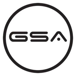 Gsa logo, black icon version, on a transparent background
