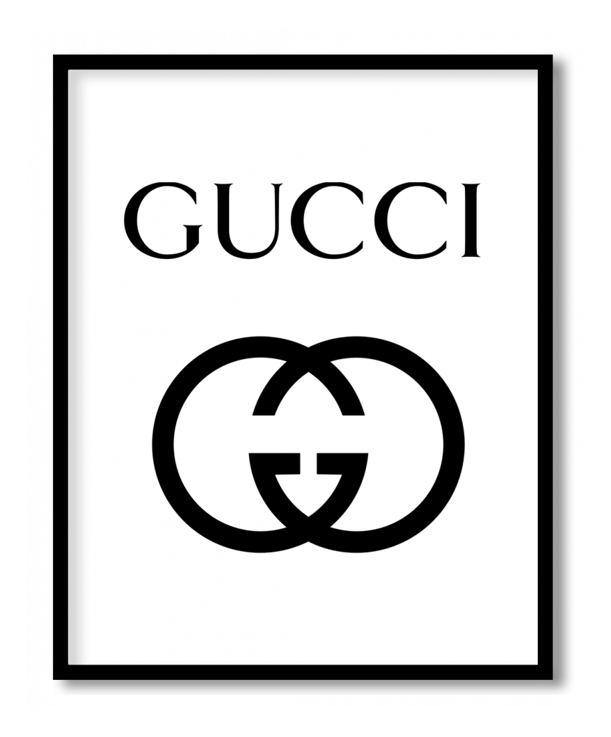 Gucci logo, monochrome icon version, on a transparent background