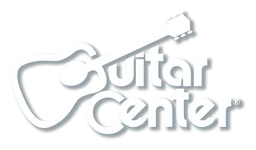 Guitar Center logo, white version, on a transparent background