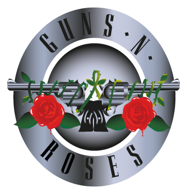 Guns N Roses logo, monochrome icon version, on a transparent background