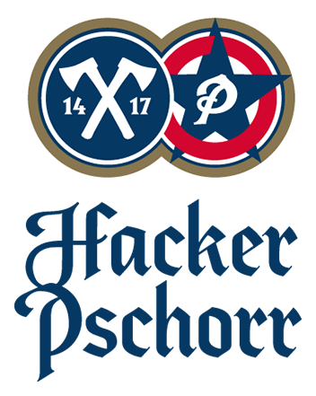 Hacker Pschorr logo, horizontal version, on a transparent background