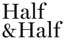 Half Com logo, black version, on a transparent background