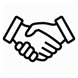 Handshake logo, black version, on a transparent background