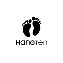 Hang Ten logo, white icon version, on a transparent background