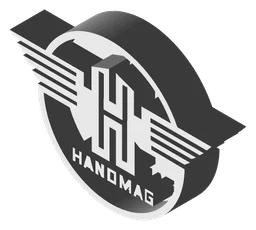 Hanomag logo, monochrome icon version, on a transparent background