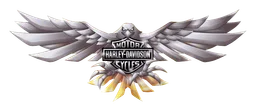 Harley Wings logo, monochrome wordmark version, on a transparent background