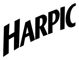Logo da Harpic, versão preto, em fundo transparente