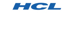 HCL logo, white version, on a transparent background