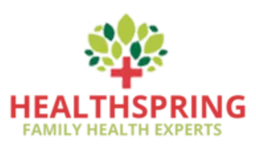 Healthspring logo, horizontal version, on a transparent background