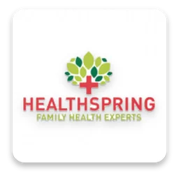 Healthspring logo, white icon version, on a transparent background