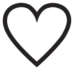 Heart logo, black icon version, on a transparent background