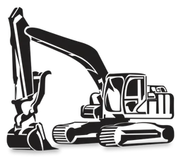 Heavy Equipment logo, black icon version, on a transparent background