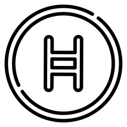 Hedera logo, black icon version, on a transparent background