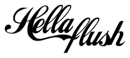 Hellaflush logo, black version, on a transparent background