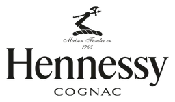 Hennessy Cognac logo, black version, on a transparent background