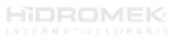 Hidromek logo, white wordmark version, on a transparent background