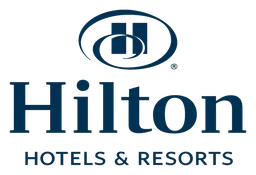 Hilton Hotel logo, horizontal version, on a transparent background