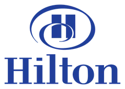 Hilton logo, horizontal version, on a transparent background