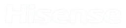 Hisense logo, white wordmark version, on a transparent background