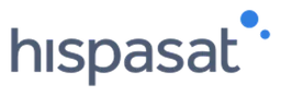 Hispasat logo, monochrome wordmark version, on a transparent background