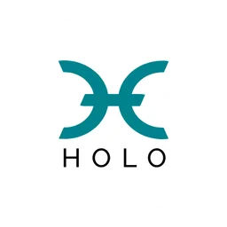 Holo logo, white icon version, on a transparent background