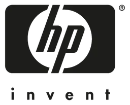 HP Hewlett Packard logo, black version, on a transparent background