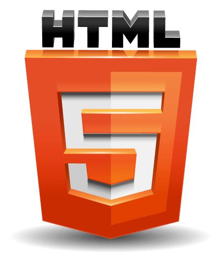 HTML 5 logo, horizontal version, on a transparent background