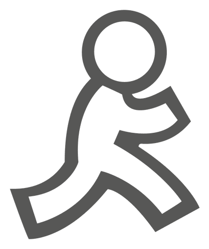 Human logo, monochrome icon version, on a transparent background