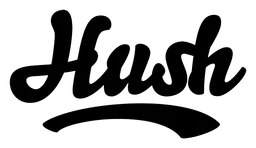 Hush logo, black version, on a transparent background