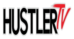 Logo da Hustler, versão horizontal, em fundo transparente