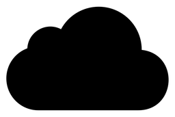 iCloud logo, black version, on a transparent background