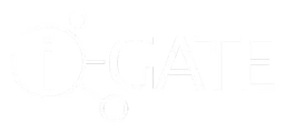 Igate logo, white version, on a transparent background