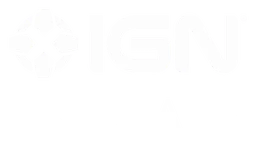Ign logo, white version, on a transparent background