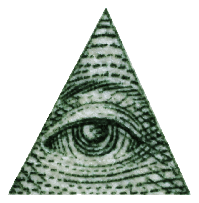 Illuminati logo, monochrome icon version, on a transparent background