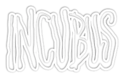 Incubus logo, white version, on a transparent background