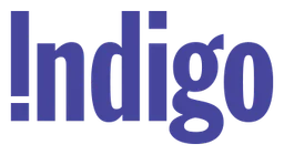 Indigo logo, horizontal version, on a transparent background
