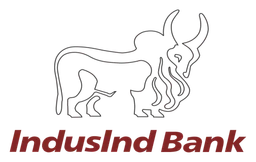 Indusind Bank logo, horizontal version, on a transparent background